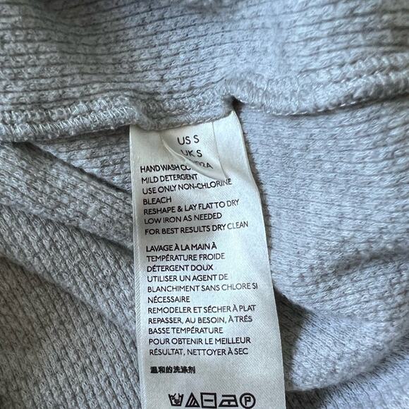 Free People Switch IT UP Thermal small in grey long sleeve top waffle knit - Picture 6 of 10